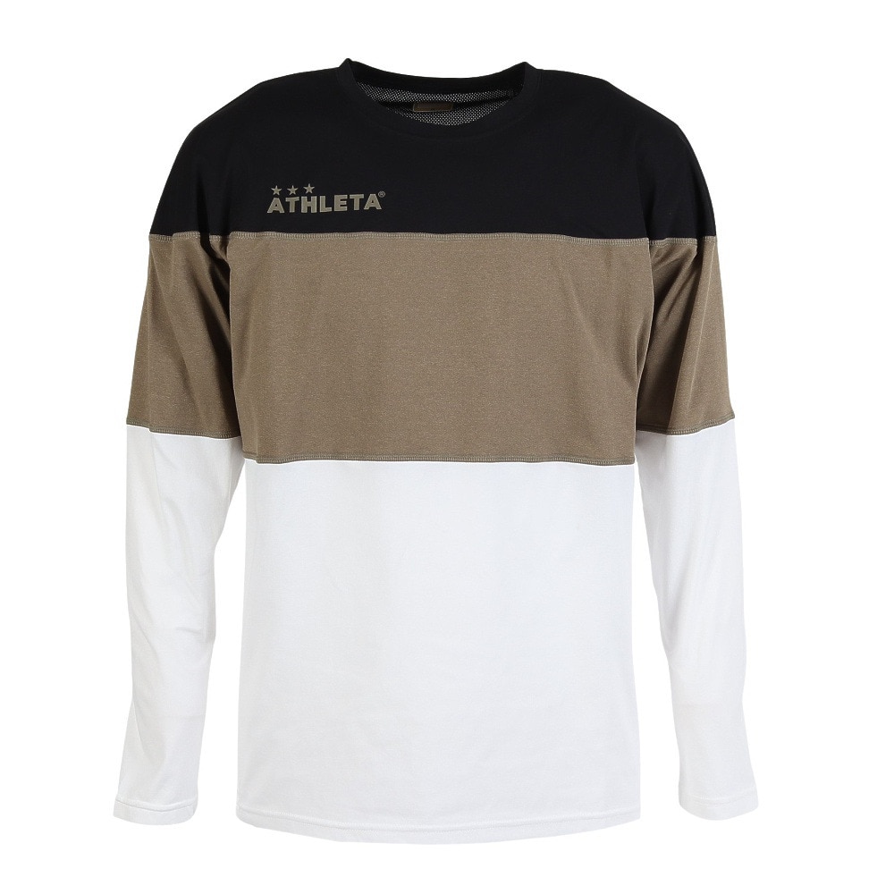 アスレタ（ATHLETA）（メンズ）サッカー フットサルウェア カラーブロックプラクティスロングスリーブTシャツ 3388 BEG