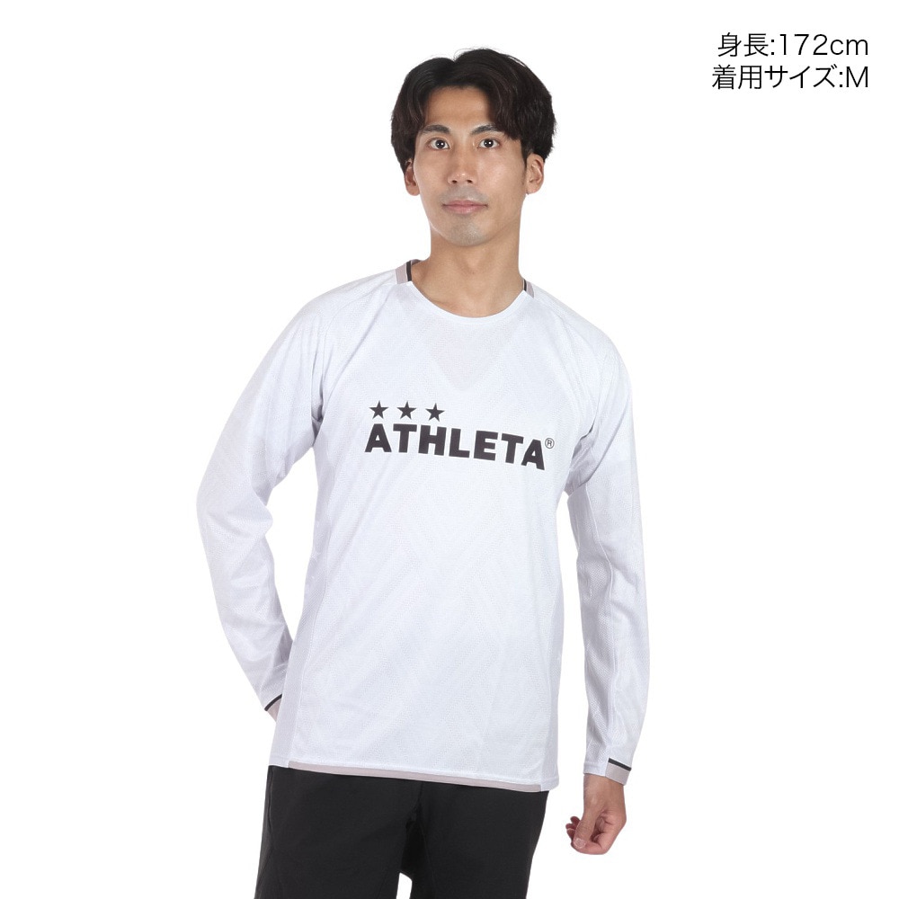 アスレタ（ATHLETA）（メンズ）サッカー フットサルウェア 長袖 グラフィック プラクティスシャツ 2418 WHT