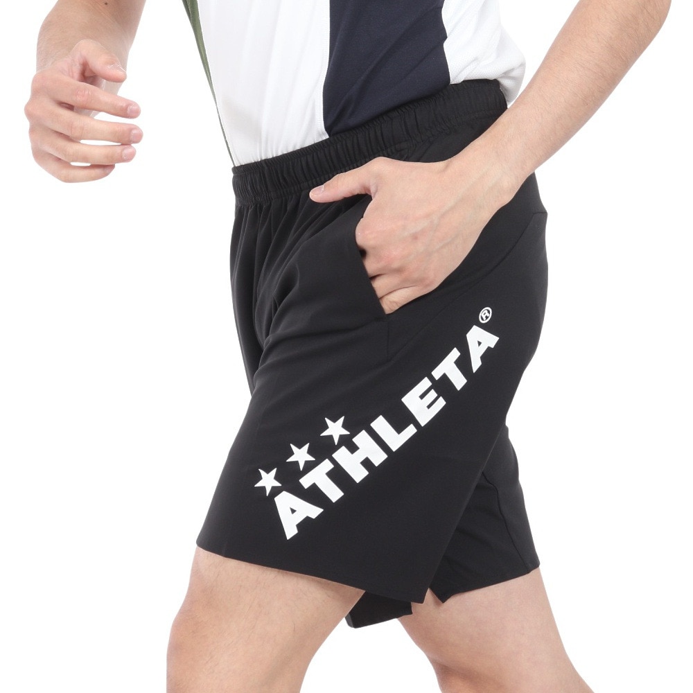 アスレタ（ATHLETA）（メンズ）サッカー フットサルウェア ポケット付きプラクティスパンツ 18018 BLK 速乾