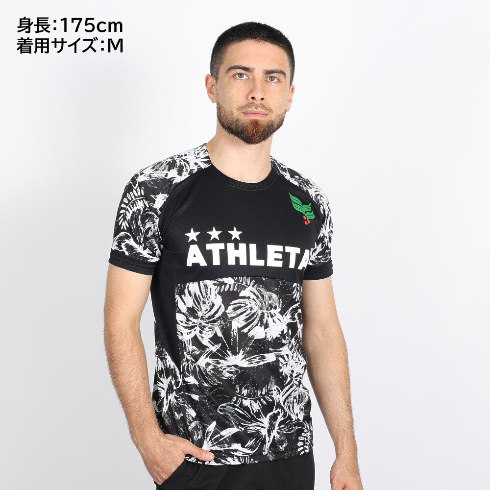 アスレタ（ATHLETA）（メンズ）サッカー フットサルウェア Tシャツ 総柄プラシャツ XE-421 BLK