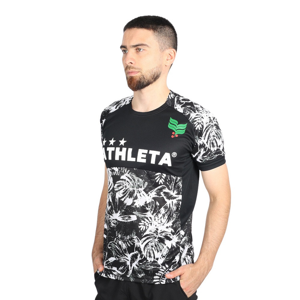 アスレタ（ATHLETA）（メンズ）サッカー フットサルウェア Tシャツ 総柄プラシャツ XE-421 BLK