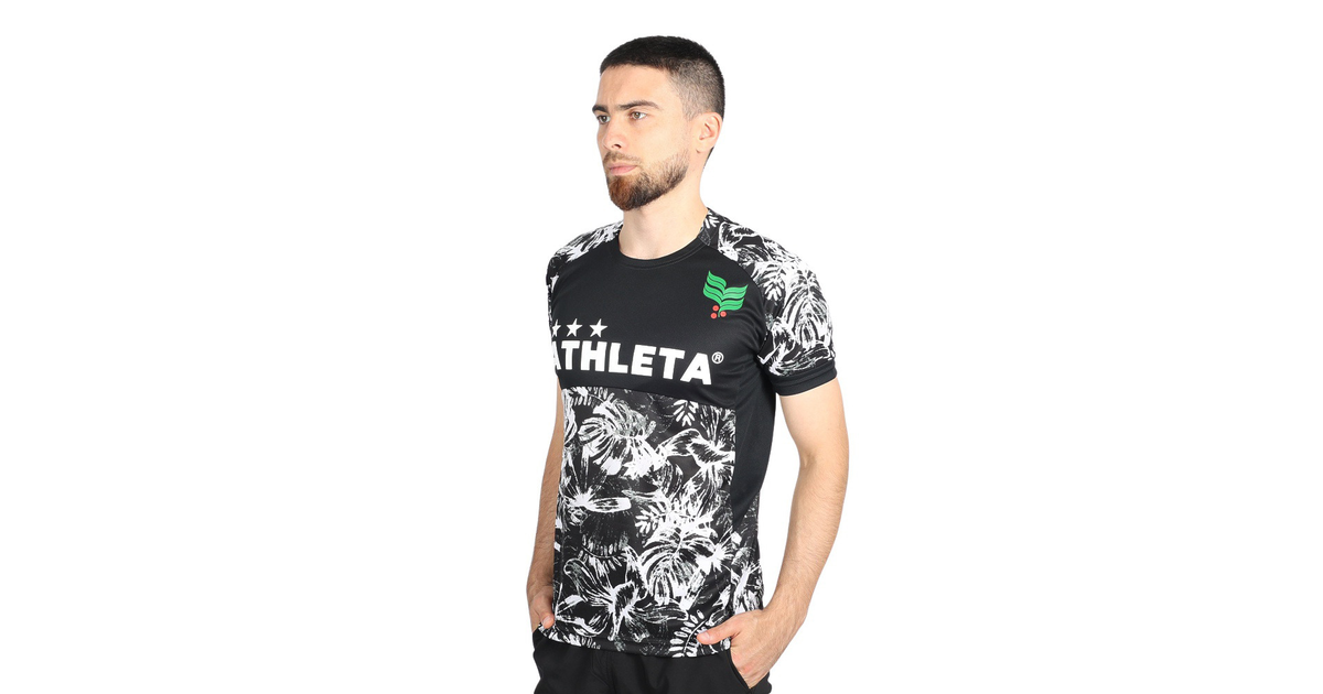 アスレタ｜サッカー フットサルウェア Tシャツ 総柄プラシャツ XE-421 BLK - スポーツ用品はスーパースポーツゼビオ