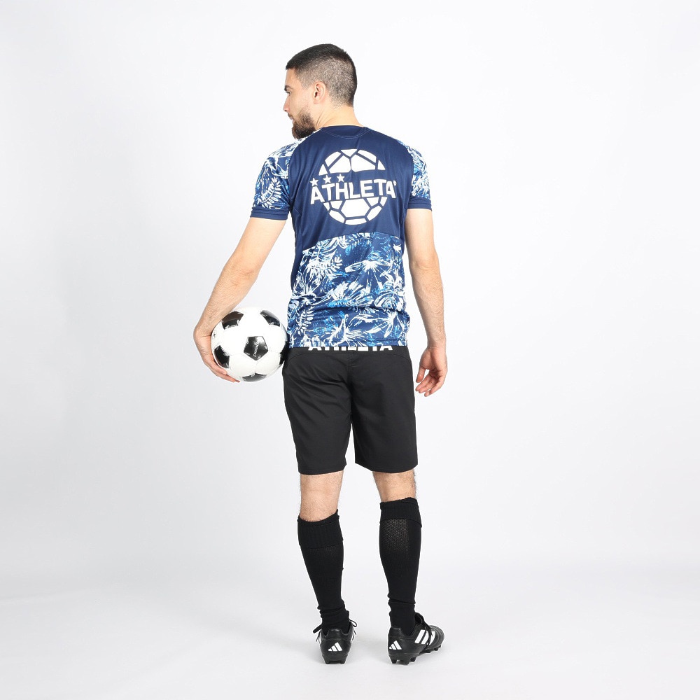 アスレタ（ATHLETA）（メンズ）サッカー フットサルウェア Tシャツ 総柄プラシャツ XE-421 NVY