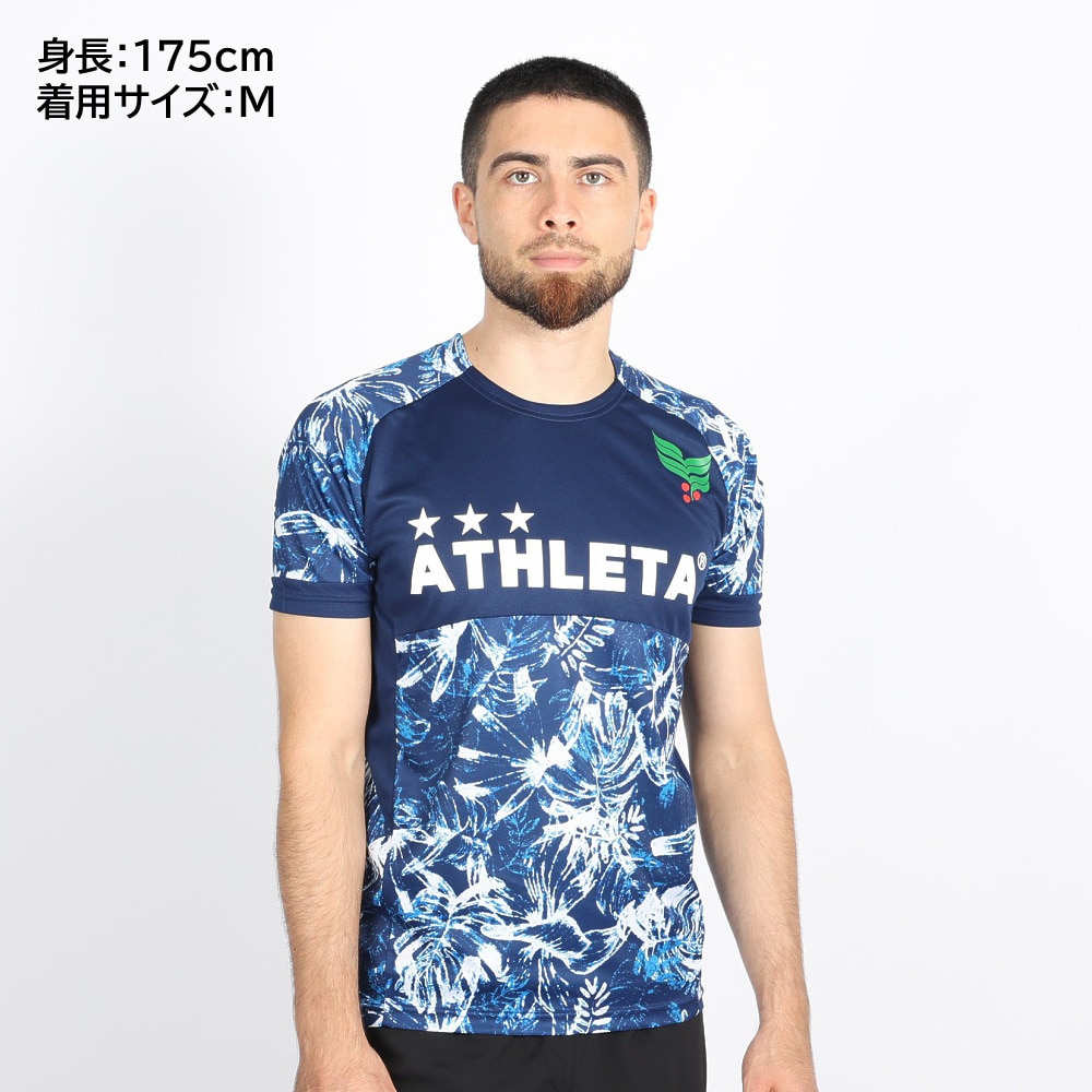 アスレタ（ATHLETA）（メンズ）サッカー フットサルウェア Tシャツ 総柄プラシャツ XE-421 NVY