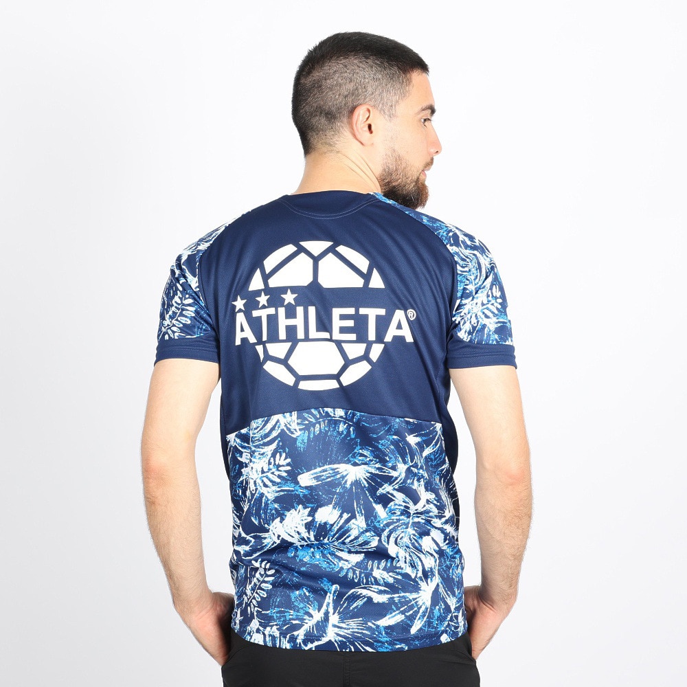 アスレタ（ATHLETA）（メンズ）サッカー フットサルウェア Tシャツ 総柄プラシャツ XE-421 NVY