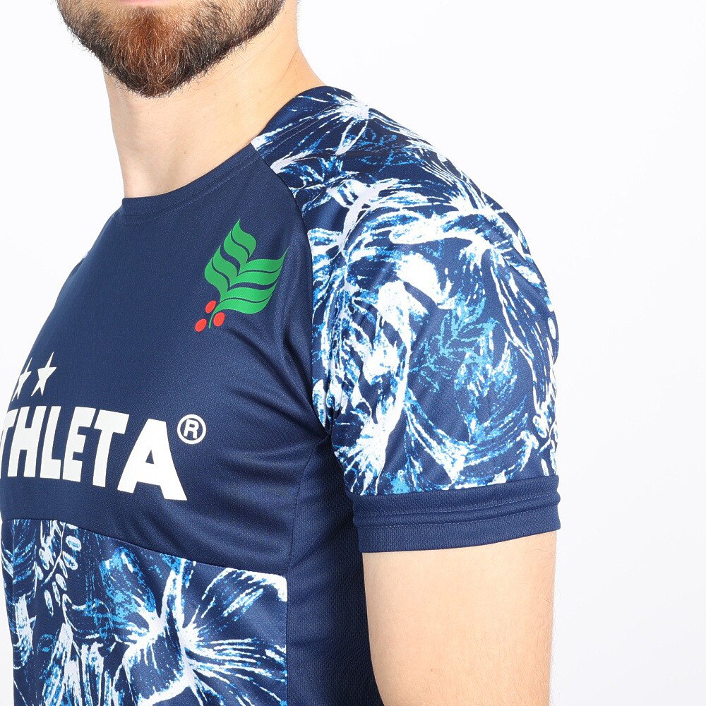 アスレタ（ATHLETA）（メンズ）サッカー フットサルウェア Tシャツ 総柄プラシャツ XE-421 NVY