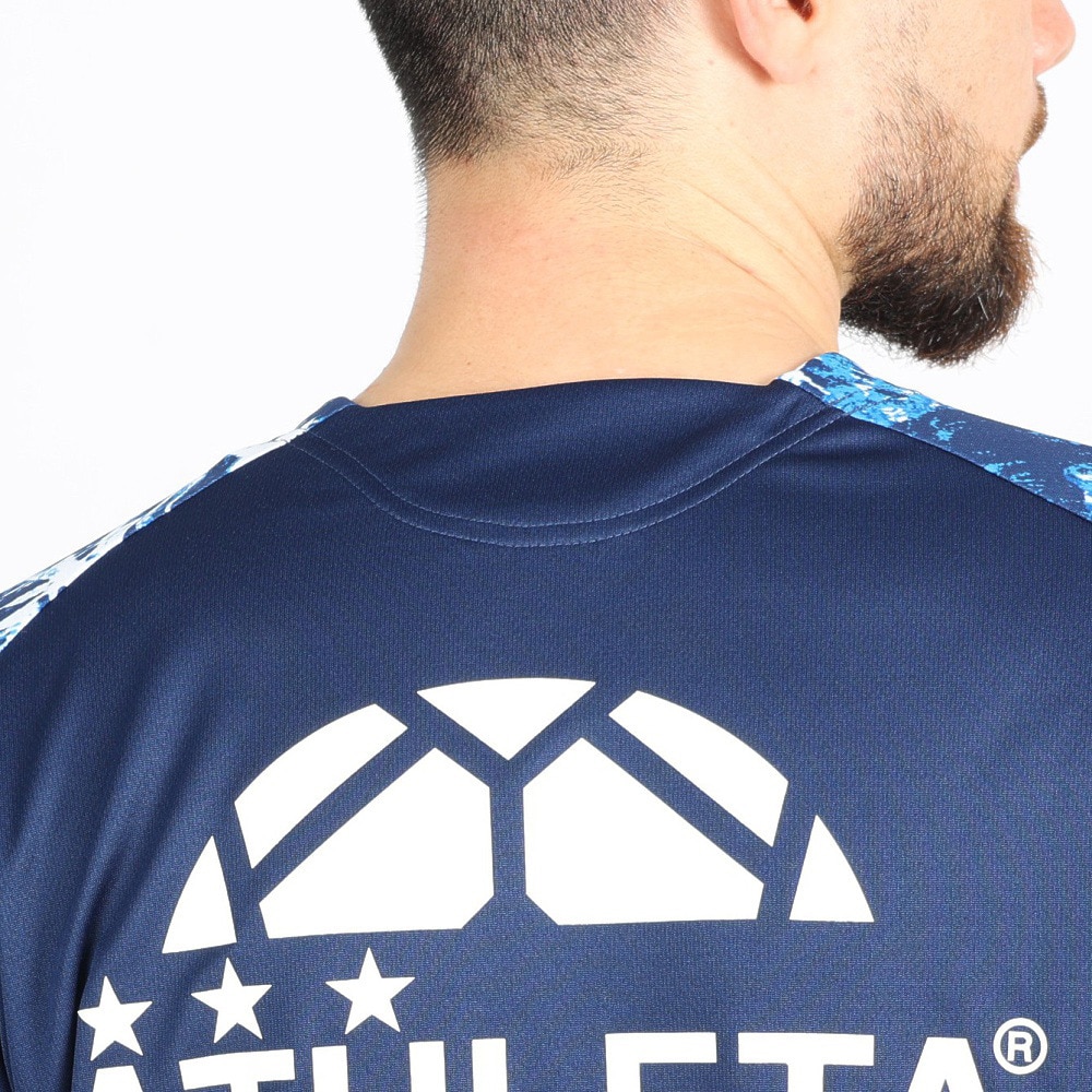アスレタ（ATHLETA）（メンズ）サッカー フットサルウェア Tシャツ 総柄プラシャツ XE-421 NVY