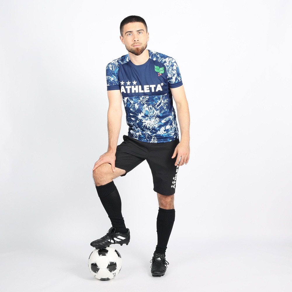 アスレタ（ATHLETA）（メンズ）サッカー フットサルウェア Tシャツ 総柄プラシャツ XE-421 NVY