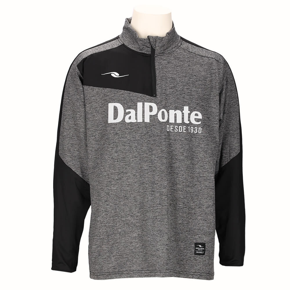 ダウポンチ（DalPonte）（メンズ）サッカー フットサルウェア 裏起毛 ウォーム ハーフジップ モックネックプラクティスシャツ DPZ0416-H.GRAY