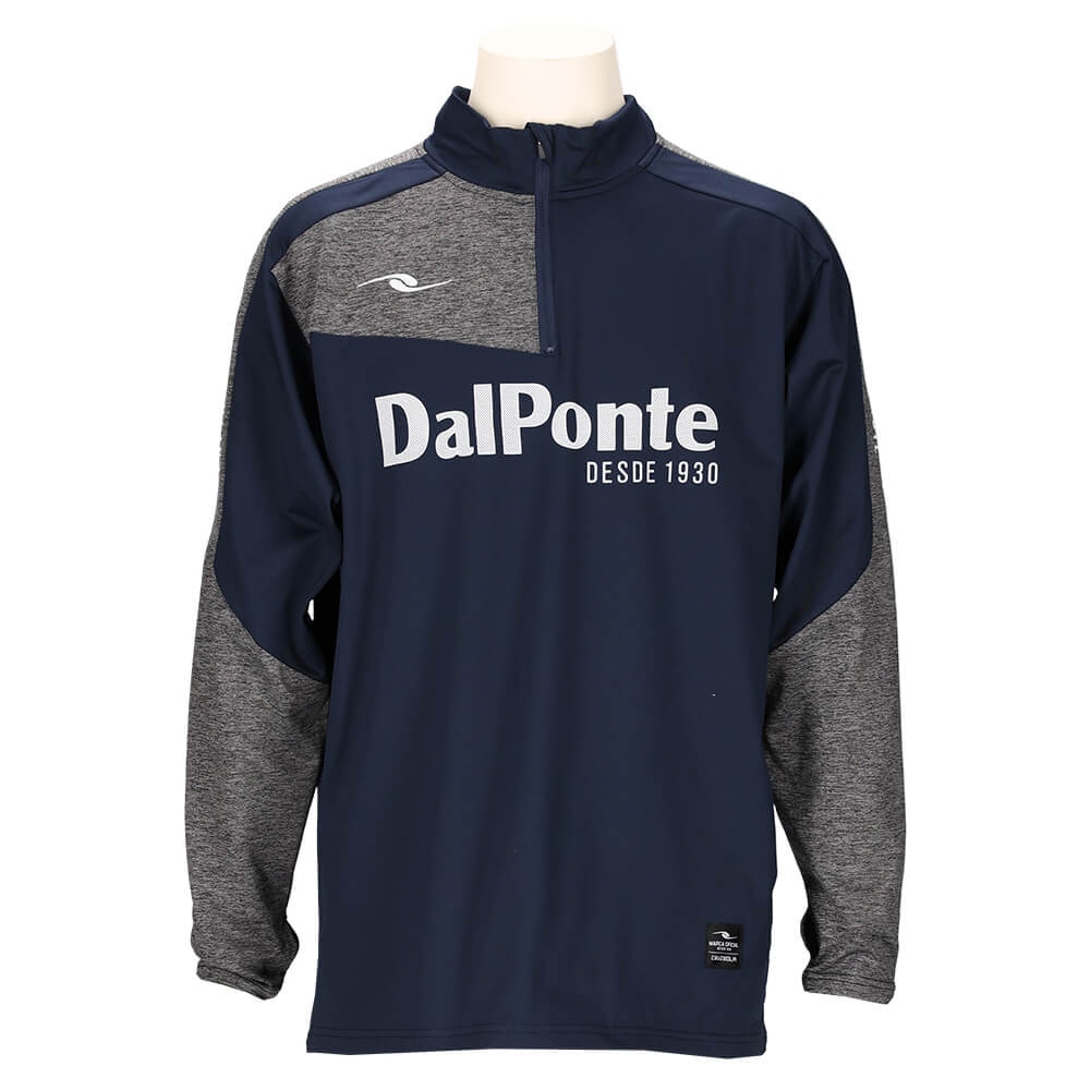 ダウポンチ（DalPonte）（メンズ）サッカー フットサルウェア 裏起毛 ウォーム ハーフジップ モックネックプラクティスシャツ DPZ0416-NAVY
