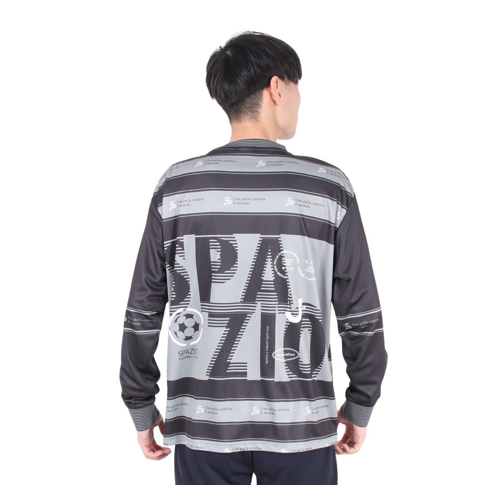 スパッツィオ（SPAZIO）（メンズ、レディース）サッカー フットサルウェア オーバーサイズ 長袖 ボーダープラシャツ GE-1005-02