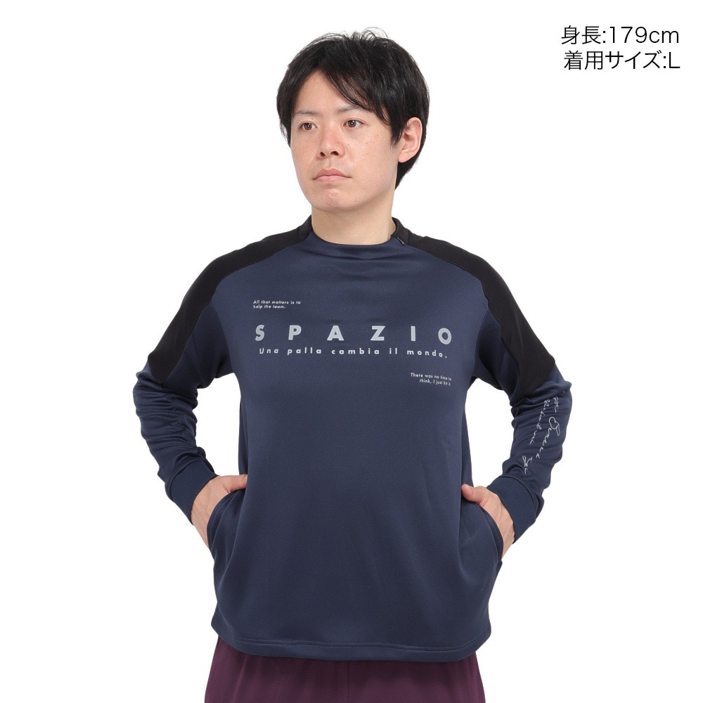 スパッツィオ（SPAZIO）（メンズ、レディース）サッカー フットサルウェア 袖パネル ミッド トレーニングトップ GE-1036-21