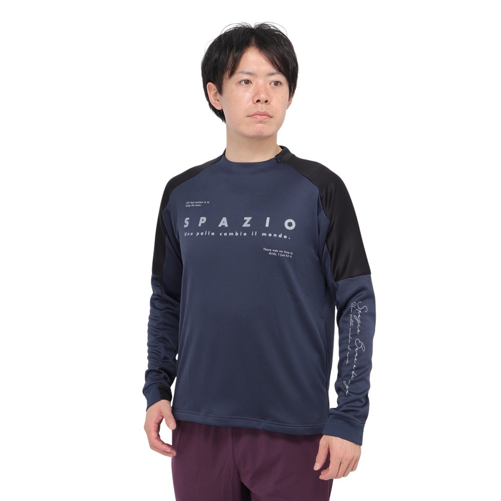 スパッツィオ（SPAZIO）（メンズ、レディース）サッカー フットサルウェア 袖パネル ミッド トレーニングトップ GE-1036-21