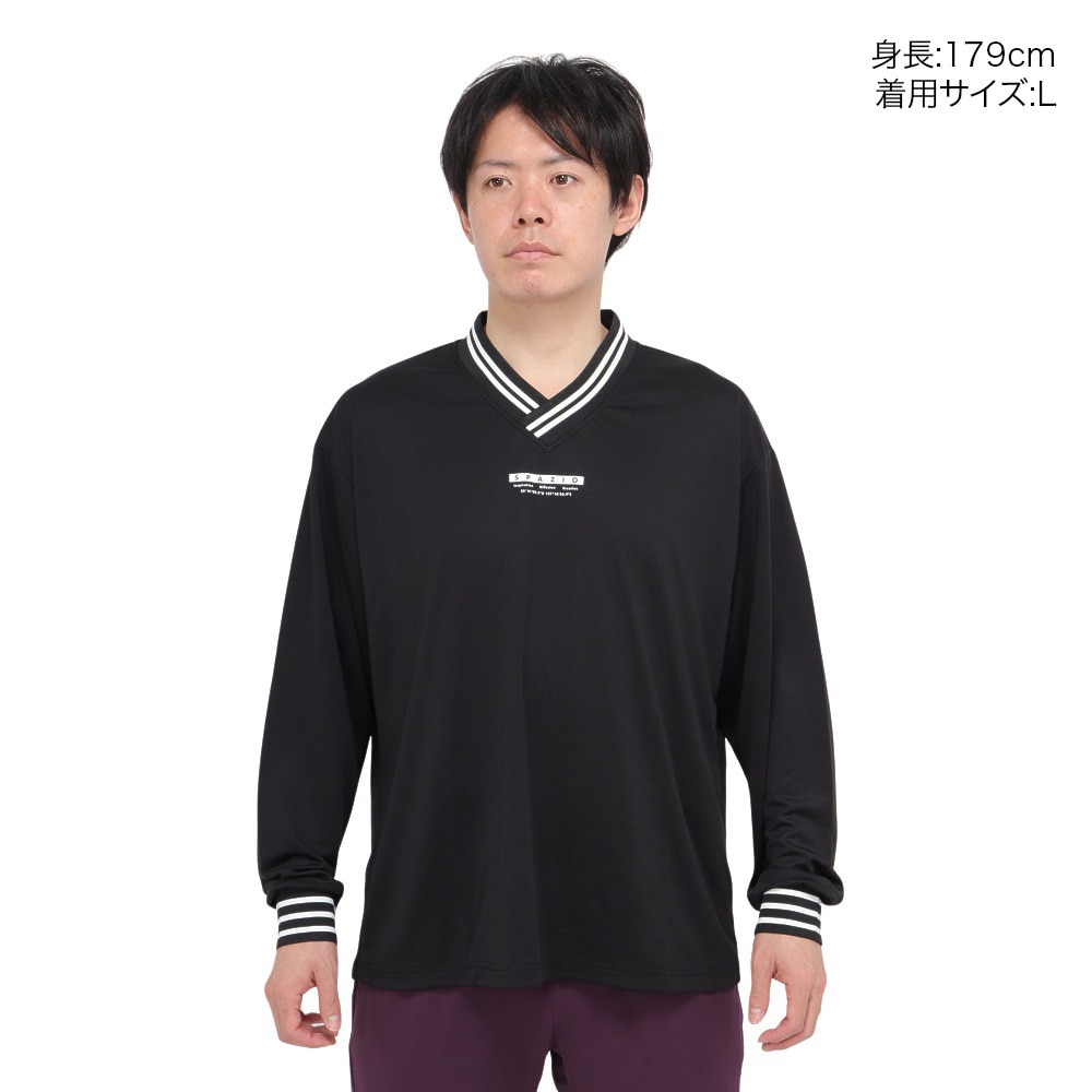 スパッツィオ（SPAZIO）（メンズ、レディース）サッカー フットサルウェア オーバーサイズ Vネック長袖プラシャツ GE-1037-02
