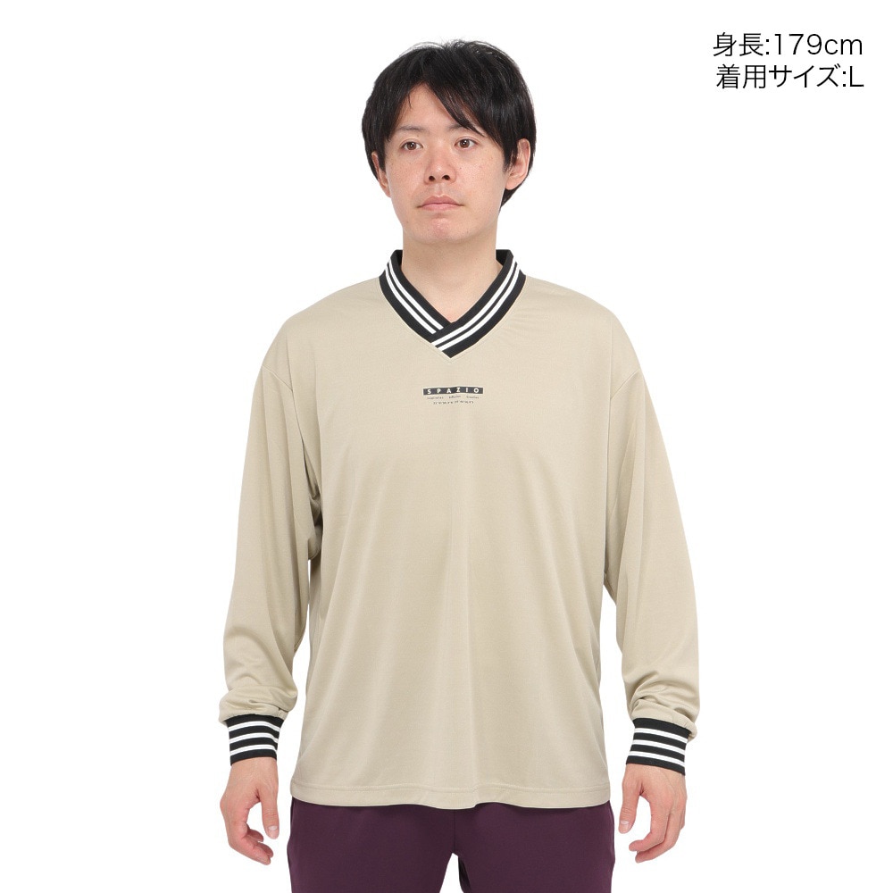 スパッツィオ（SPAZIO）（メンズ、レディース）サッカー フットサルウェア オーバーサイズ Vネック長袖プラシャツ GE-1037-09