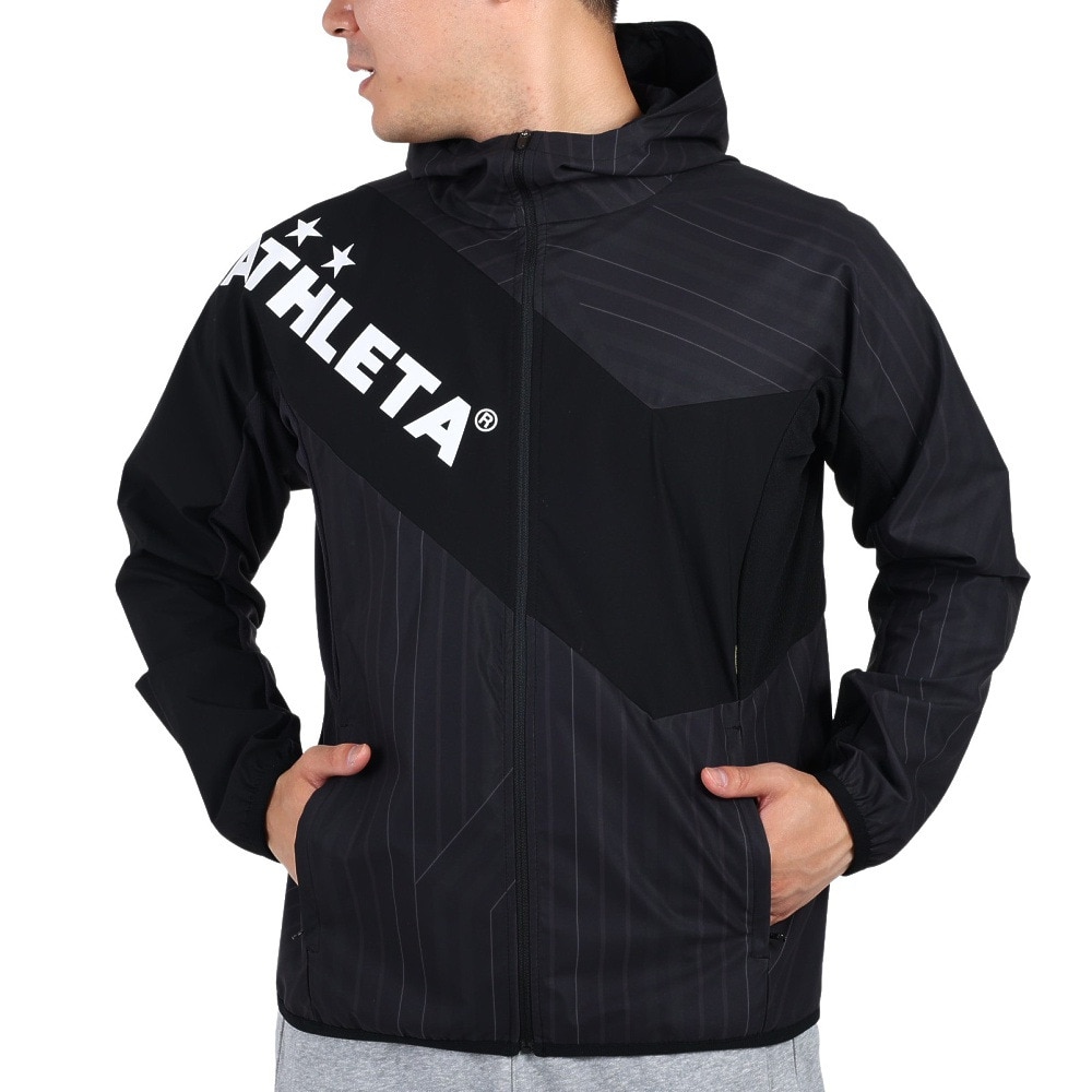 アスレタ（ATHLETA）（メンズ）サッカー フットサルウェア ストレッチトレーニングジャケット 4146 BLK  スポーツ用品はスーパースポーツゼビオ