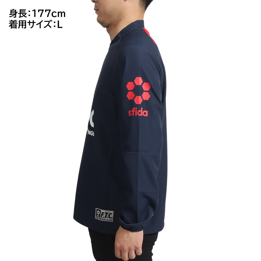 スフィーダ（SFIDA）（メンズ）サッカー フットサルウェア Challenger Thermotect 1/4ジップピステトップ SA-22510 NVY/RED