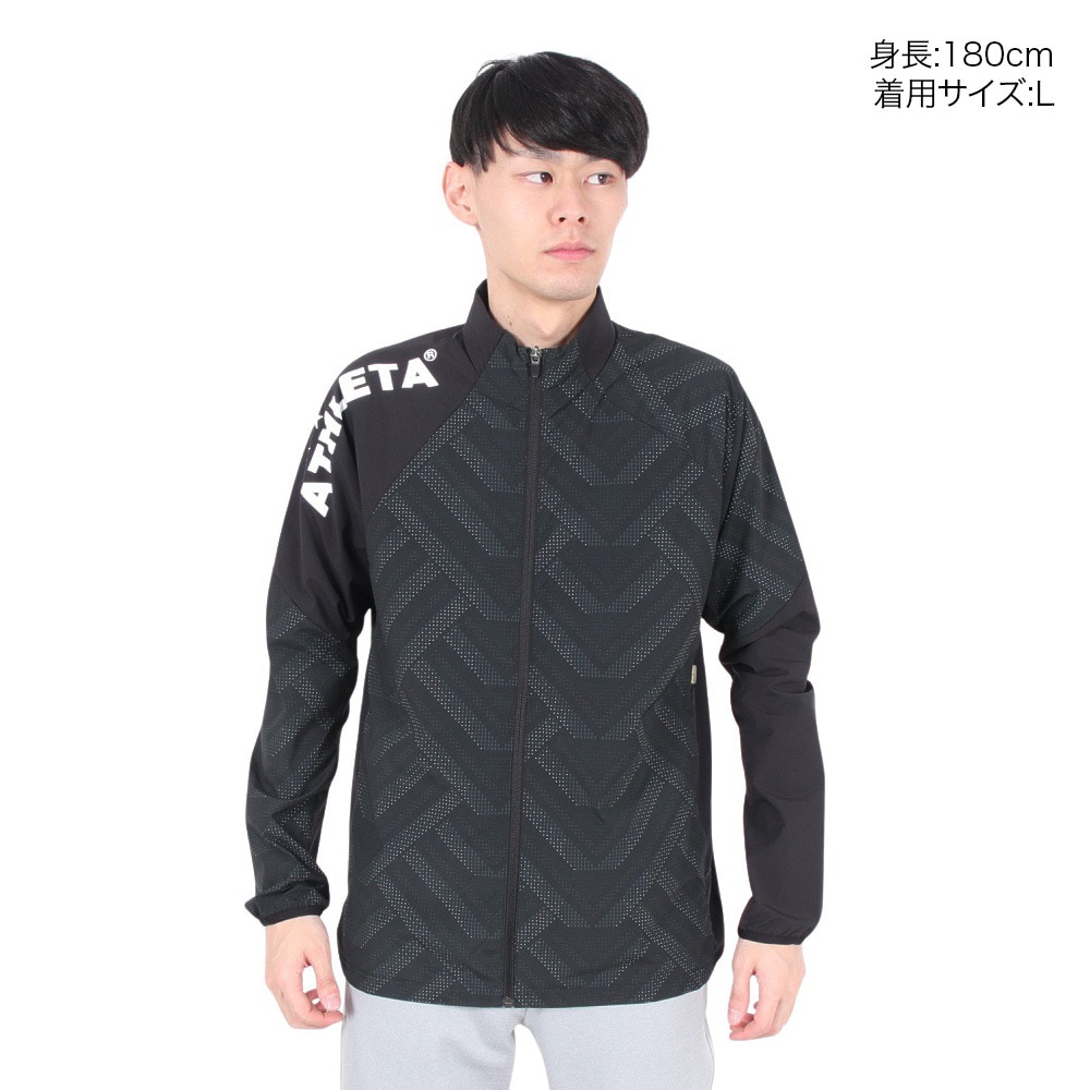 アスレタ（ATHLETA）（メンズ）サッカー フットサルウェア 裏地付きストレッチウインドジャケット24f 02415 BLK