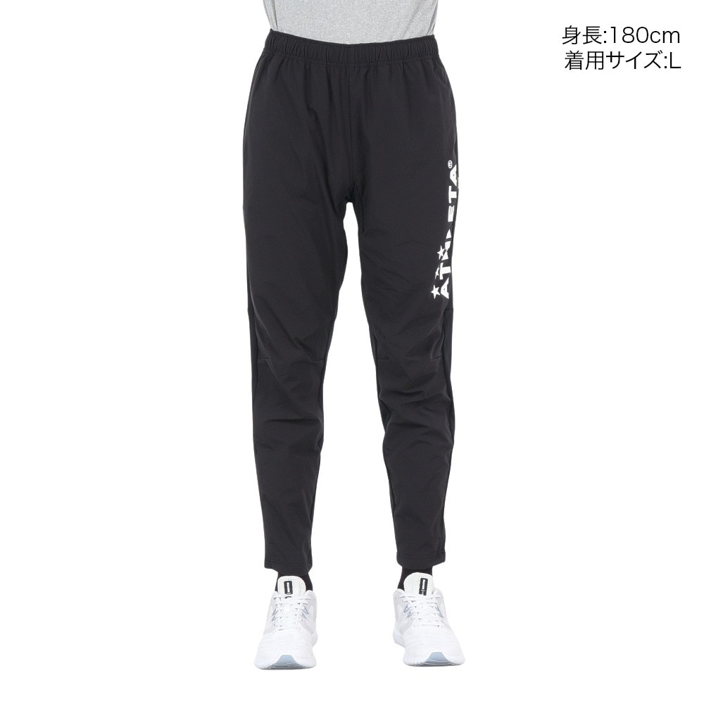 アスレタ（ATHLETA）（メンズ、レディース）サッカー フットサルウェア 裏地付き ストレッチ ウインドパンツ 2416 BLK