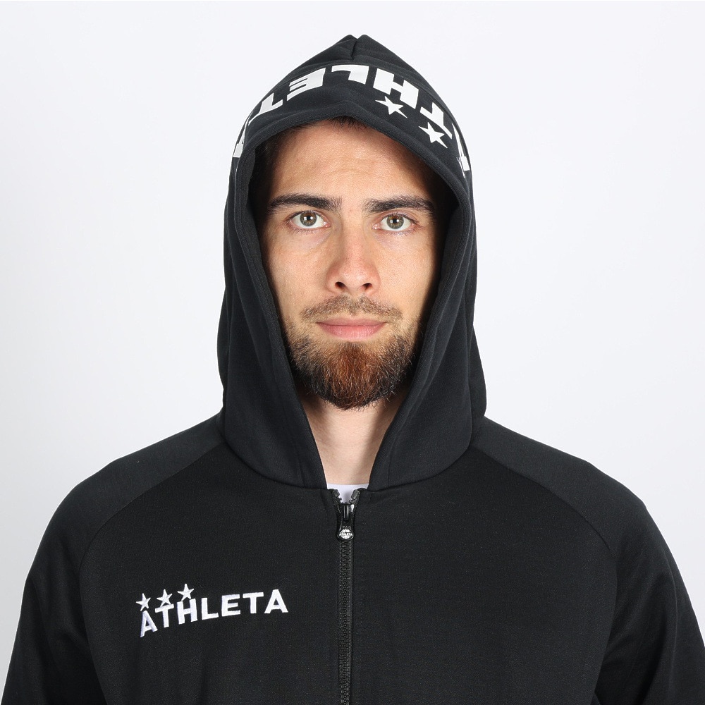 アスレタ（ATHLETA）（メンズ）防風スウェット ZIP パーカー 3355 BLKXBLK スポーツウェア