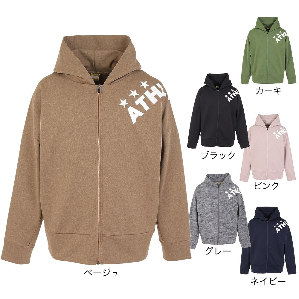 アスレタ（ATHLETA）（メンズ）サッカー フットサルウェア スウェットフルジップパーカー 3377 CGRY