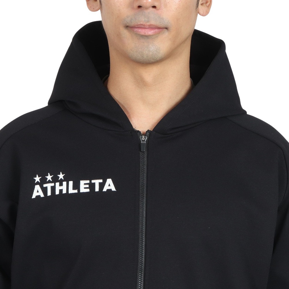 アスレタ（ATHLETA）（メンズ）サッカー フットサルウェア 防風スウェット ジップパーカー 3389 BLKBLK