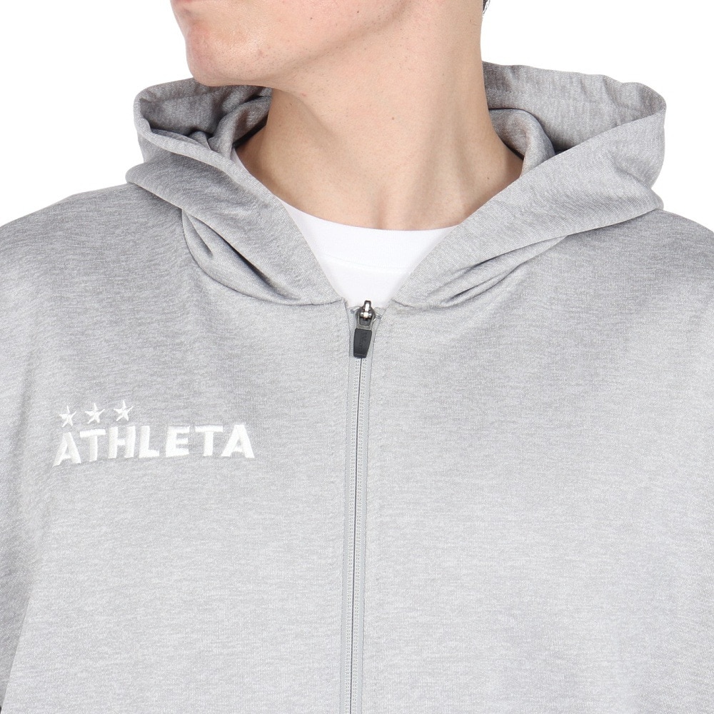アスレタ（ATHLETA）（メンズ、レディース）サッカー フットサルウェア 裏毛 スウェットジップパーカー XE-457 GRY