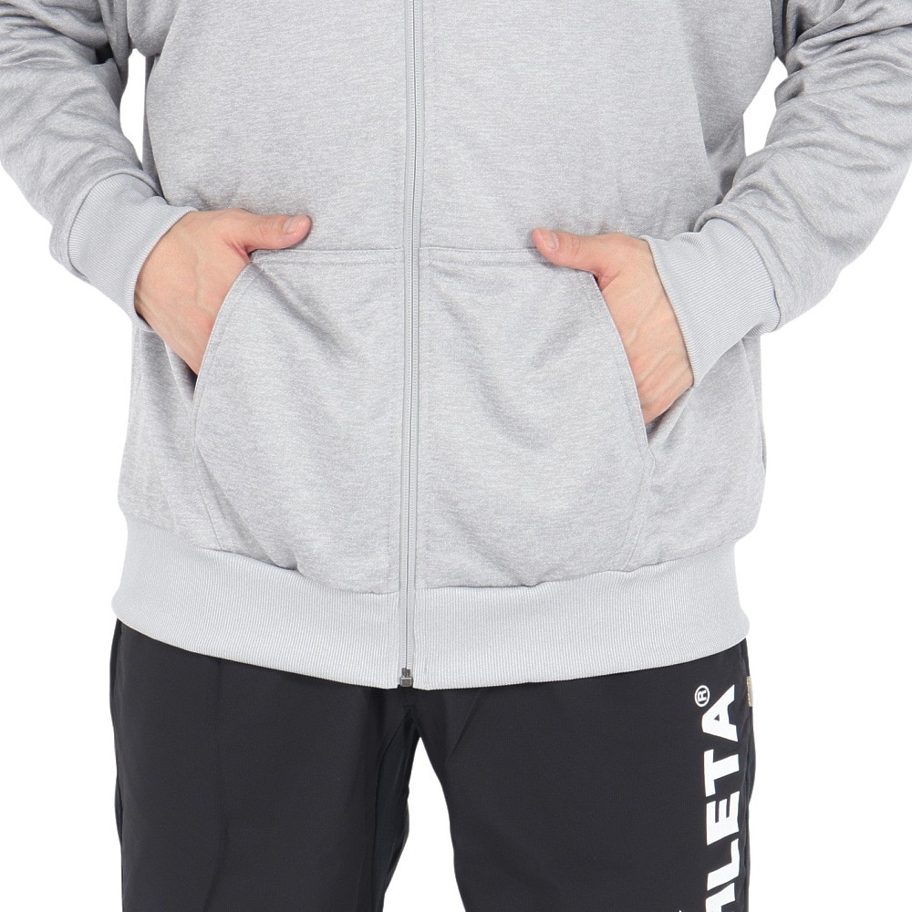 アスレタ（ATHLETA）（メンズ、レディース）サッカー フットサルウェア 裏毛 スウェットジップパーカー XE-457 GRY