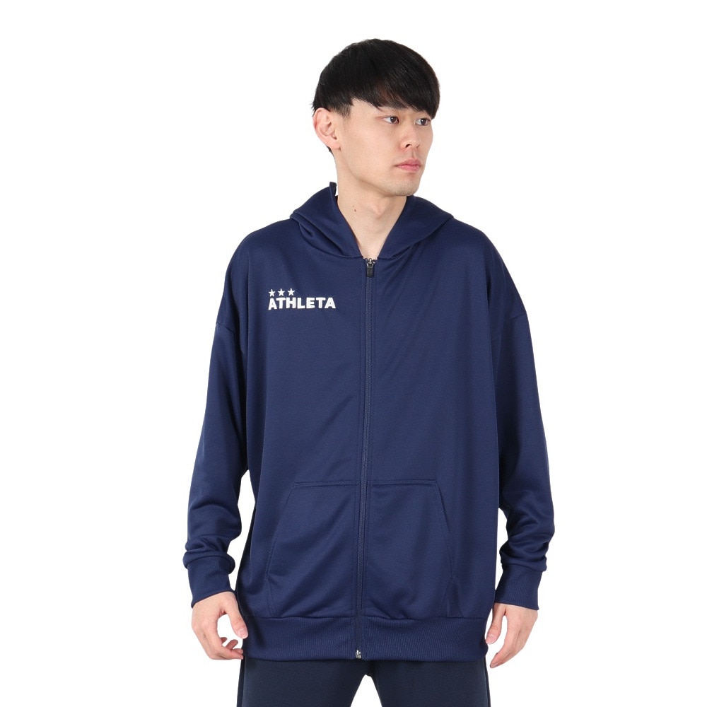 アスレタ（ATHLETA）（メンズ）サッカー フットサルウェア 裏毛 スウェットジップパーカー XE-457 NVY