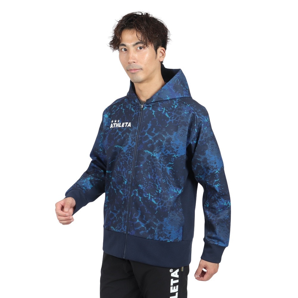 アスレタ（ATHLETA）（メンズ）サッカー フットサルウェア 防風スウェット ジップパーカー 3389 NVY