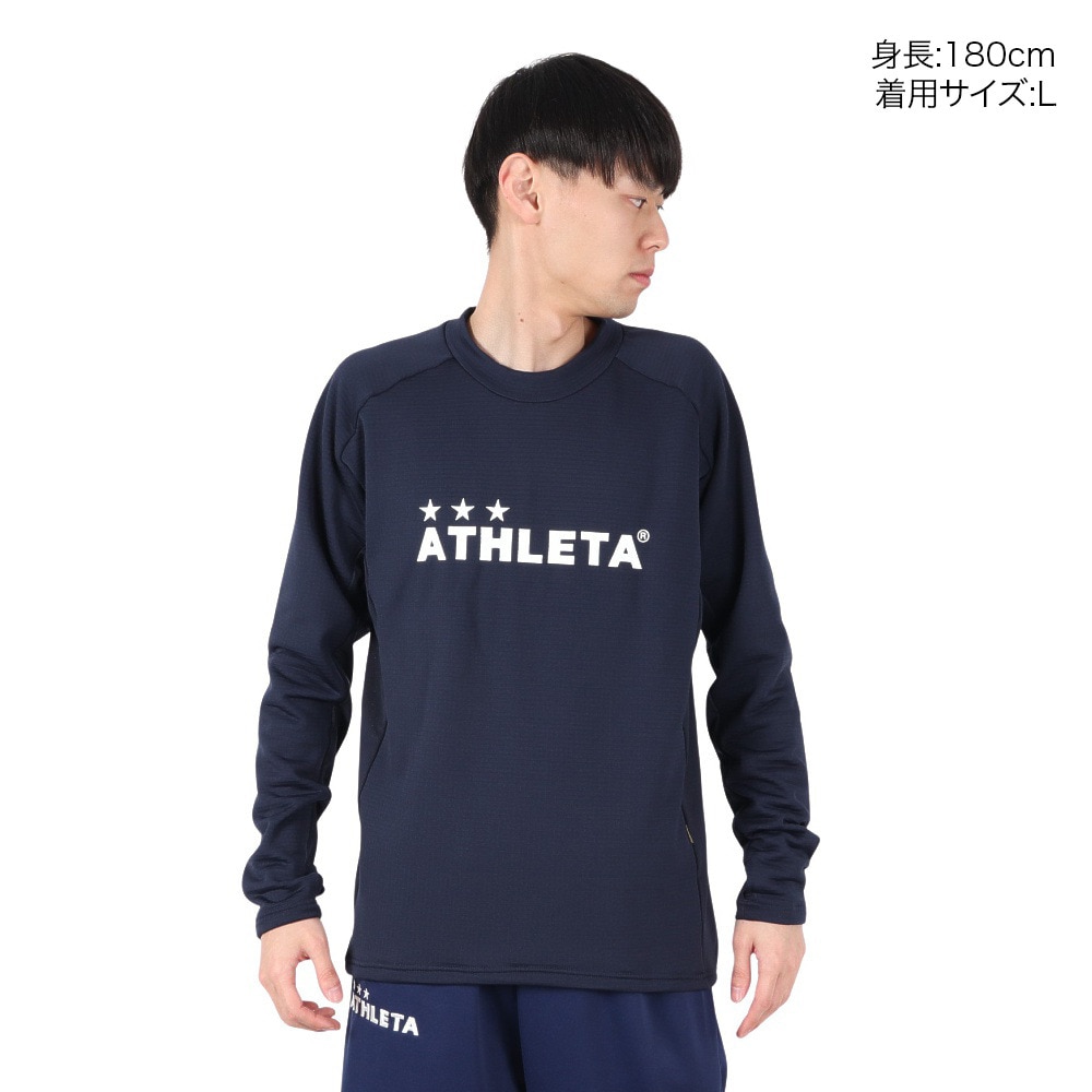 アスレタ（ATHLETA）（メンズ）サッカー フットサルウェア グリッド起毛トレーニングシャツ 4160 NVY