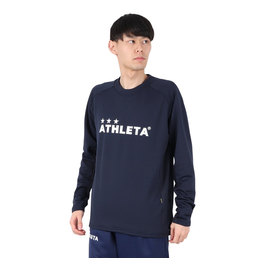 アスレタ（ATHLETA）（メンズ）サッカー フットサルウェア グリッド起毛トレーニングシャツ 4160 NVY