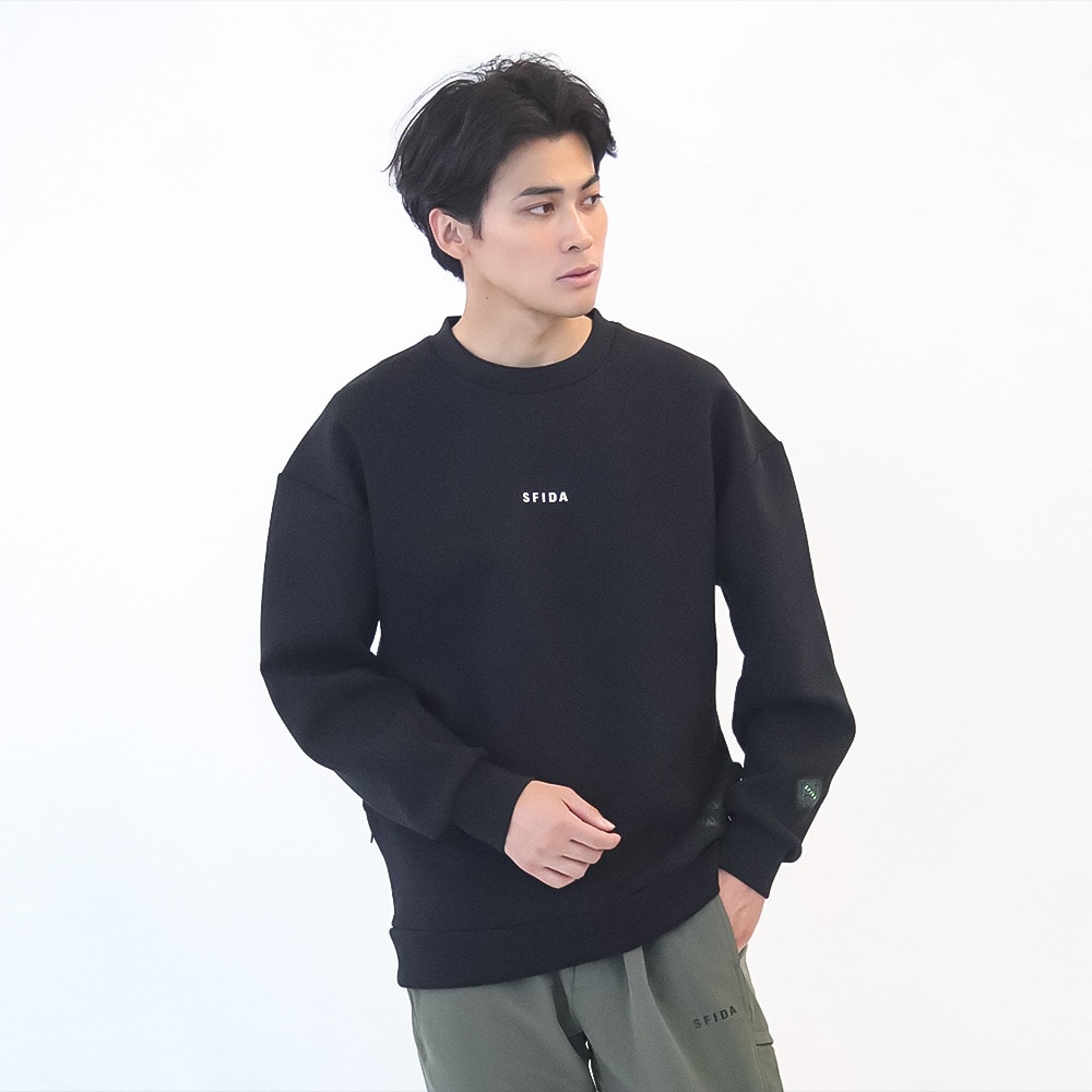 スフィーダ（SFIDA）（メンズ）サッカー フットサルウェア WINTER WARM T/C スウェットクルー SA-24513 BLK