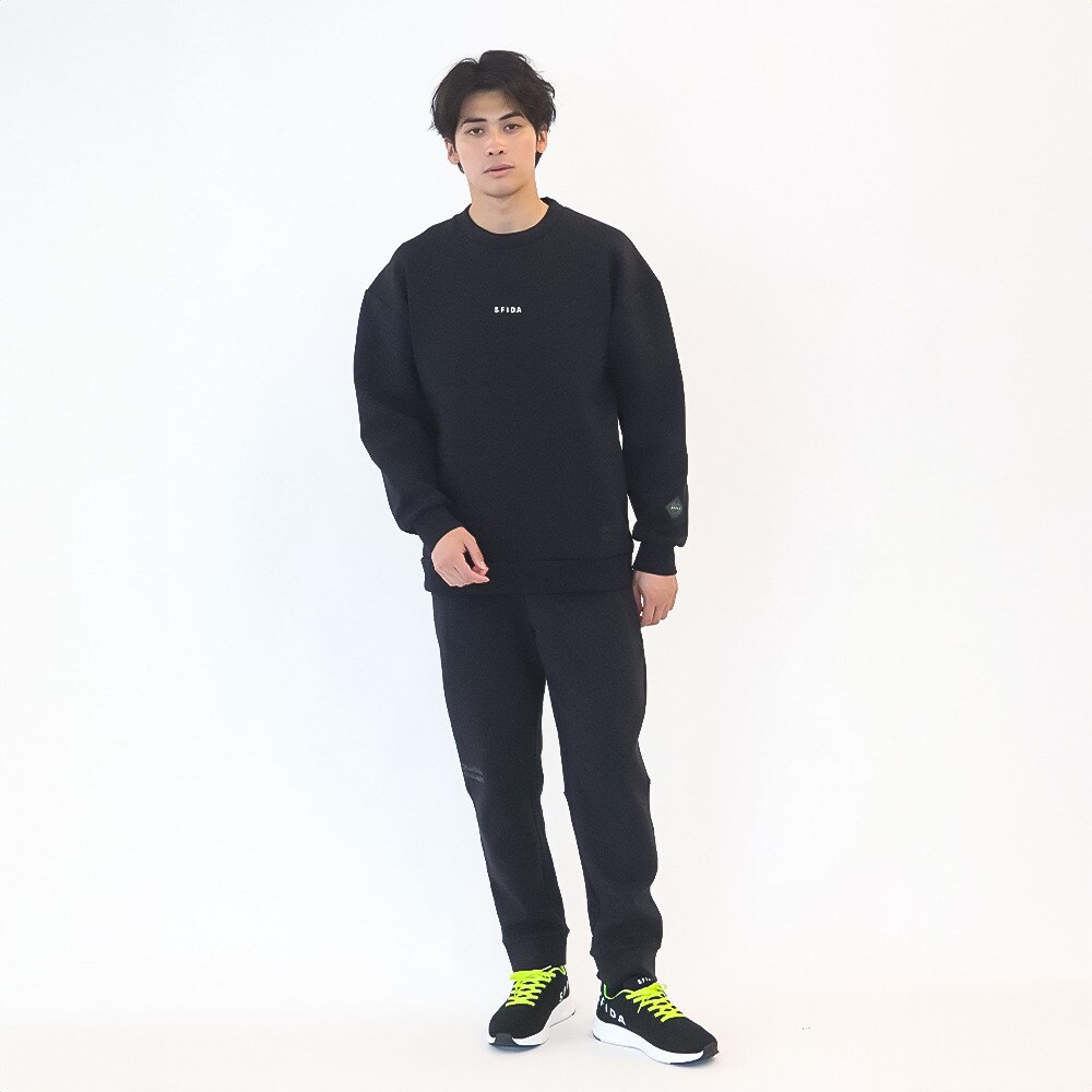 スフィーダ（SFIDA）（メンズ）サッカー フットサルウェア WINTER WARM T/C スウェットクルー SA-24513 BLK