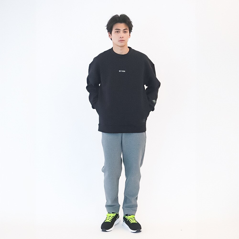 スフィーダ（SFIDA）（メンズ）サッカー フットサルウェア WINTER WARM T/C スウェットクルー SA-24513 BLK