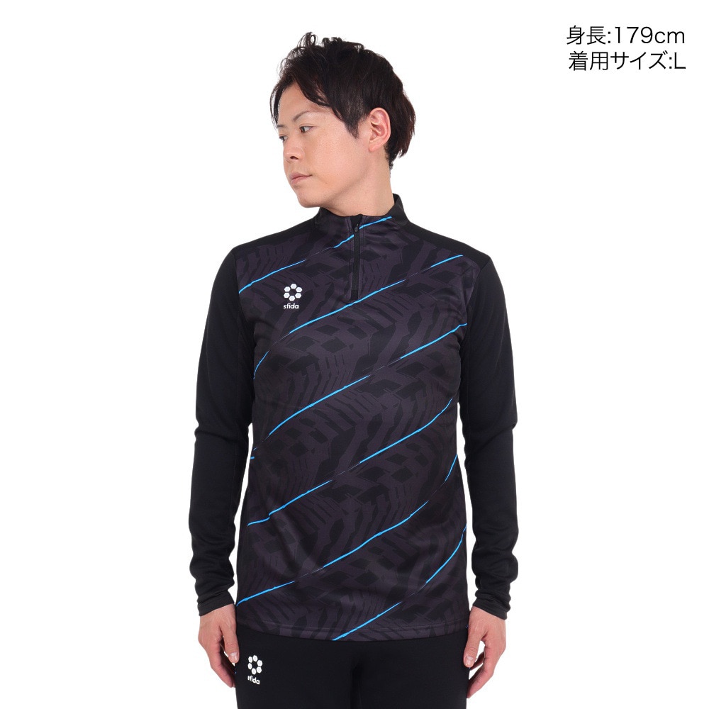 スフィーダ（SFIDA）（メンズ）TEAMPres ウォームアップHZトップ SA-23804UD BLK 速乾