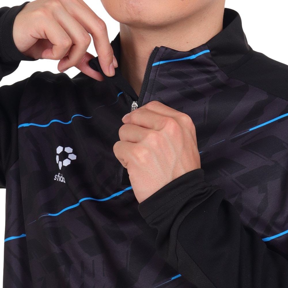 スフィーダ（SFIDA）（メンズ）TEAMPres ウォームアップHZトップ SA-23804UD BLK 速乾