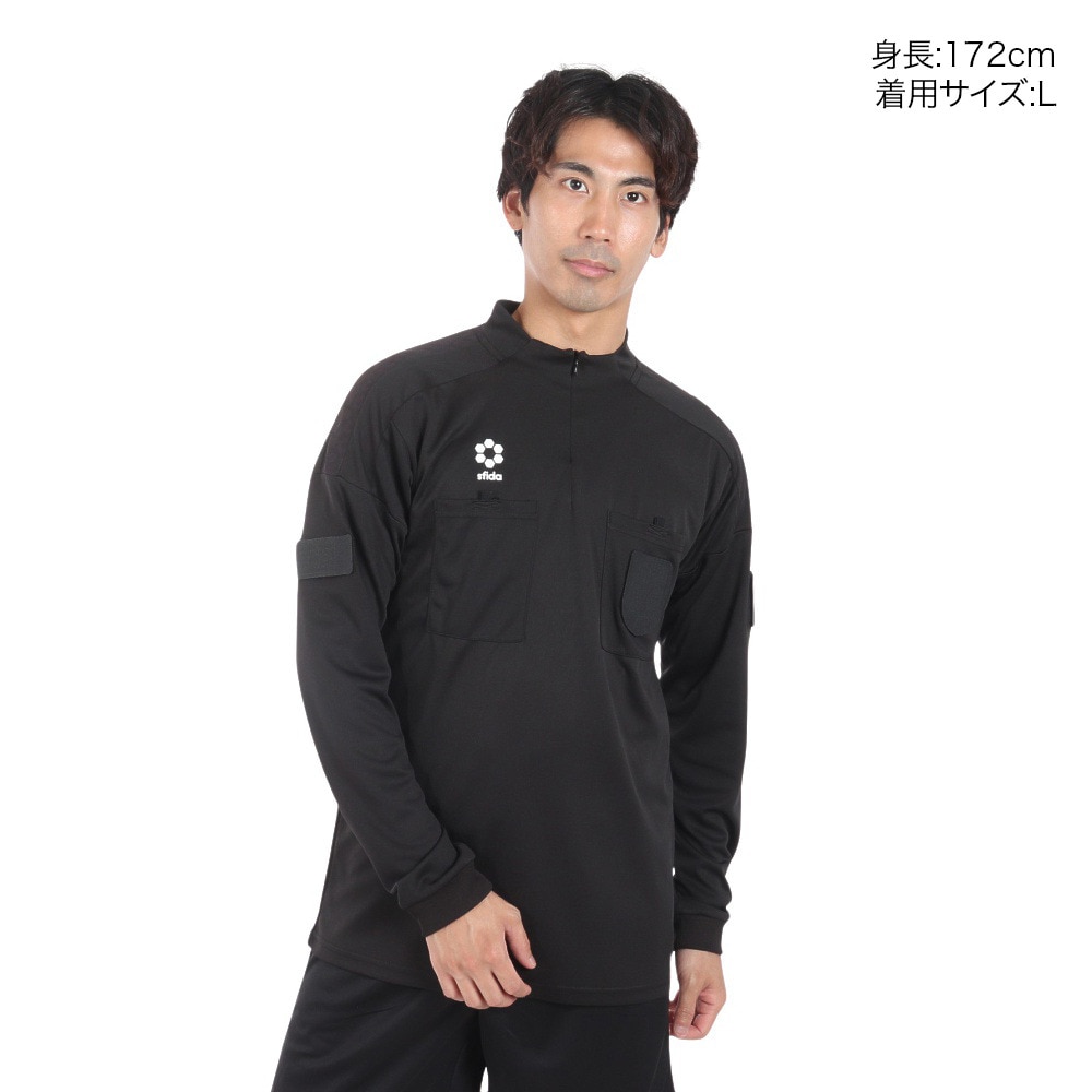 スフィーダ（SFIDA）（メンズ）サッカーウェア レフリー 審判 レフェリーシャツ ロングスリーブ SA-22835 BLK 速乾