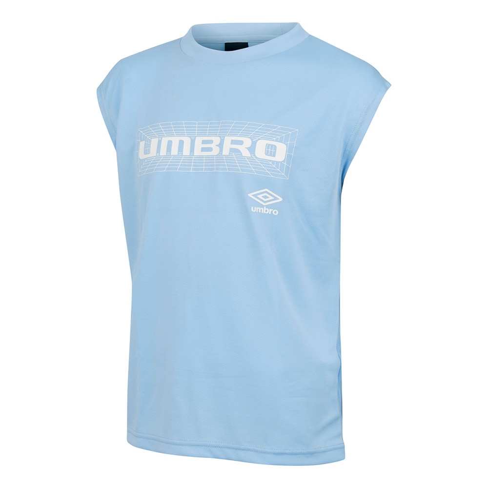 アンブロ(UMBRO)(キッズ)サッカーウェア ジュニア 冷シャツ UUJTJA60 RIBU 接触冷感 UVカット スポーツ用品はスーパースポーツゼビオ umbro アンブロ 半袖 Tシャツ 160 青 ブルー 吸汗速乾