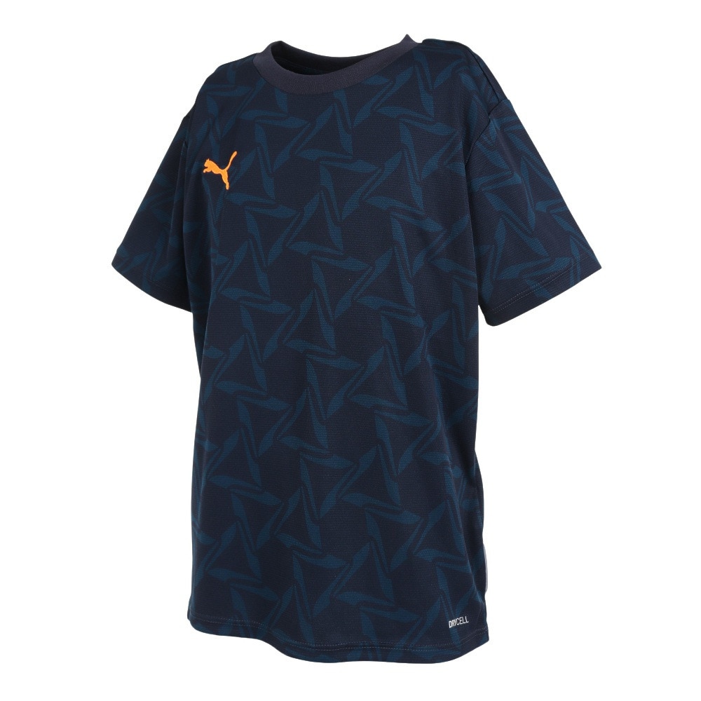 プーマ（PUMA）（キッズ）サッカーウェア ジュニア INDIVIDUAL トレーニング ハイブリッド AOP 半袖Tシャツ 65846606 速乾