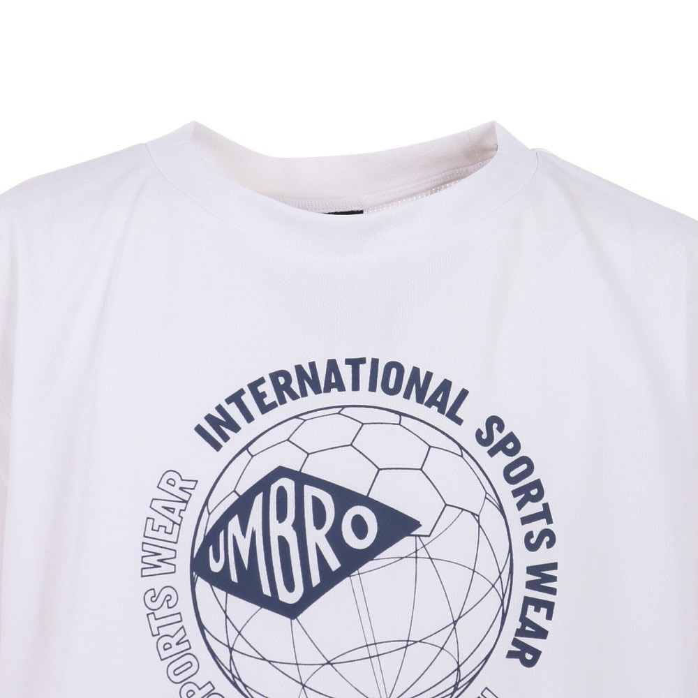 アンブロ（UMBRO）（キッズ）サッカーウェア ジュニア プラクティスシャツ UUJVJA60 WHT 冷感 速乾