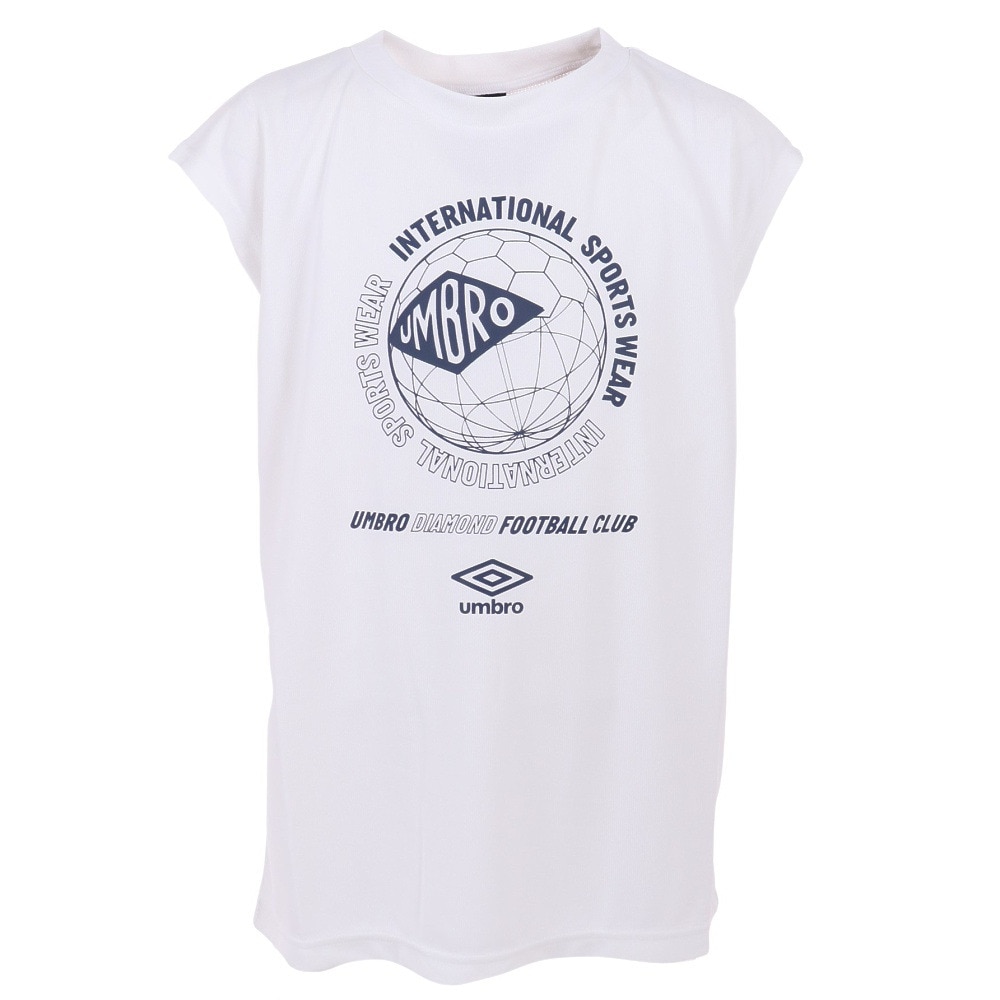 アンブロ（UMBRO）（キッズ）サッカーウェア ジュニア プラクティスシャツ UUJVJA60 WHT 冷感 速乾