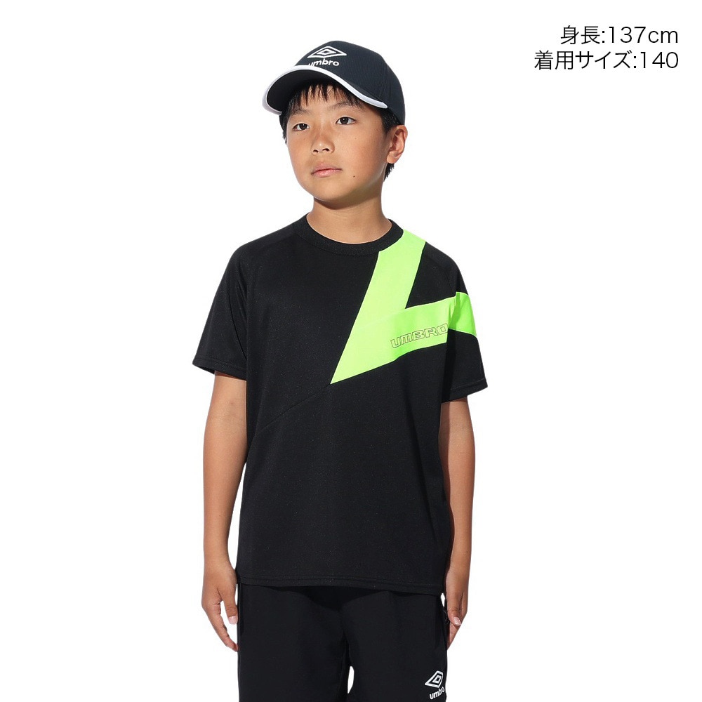 アンブロ（UMBRO）（キッズ）サッカーウェア ジュニア 半袖プラクティスシャツ UUJXJA59 BLK 速乾 UVカット
