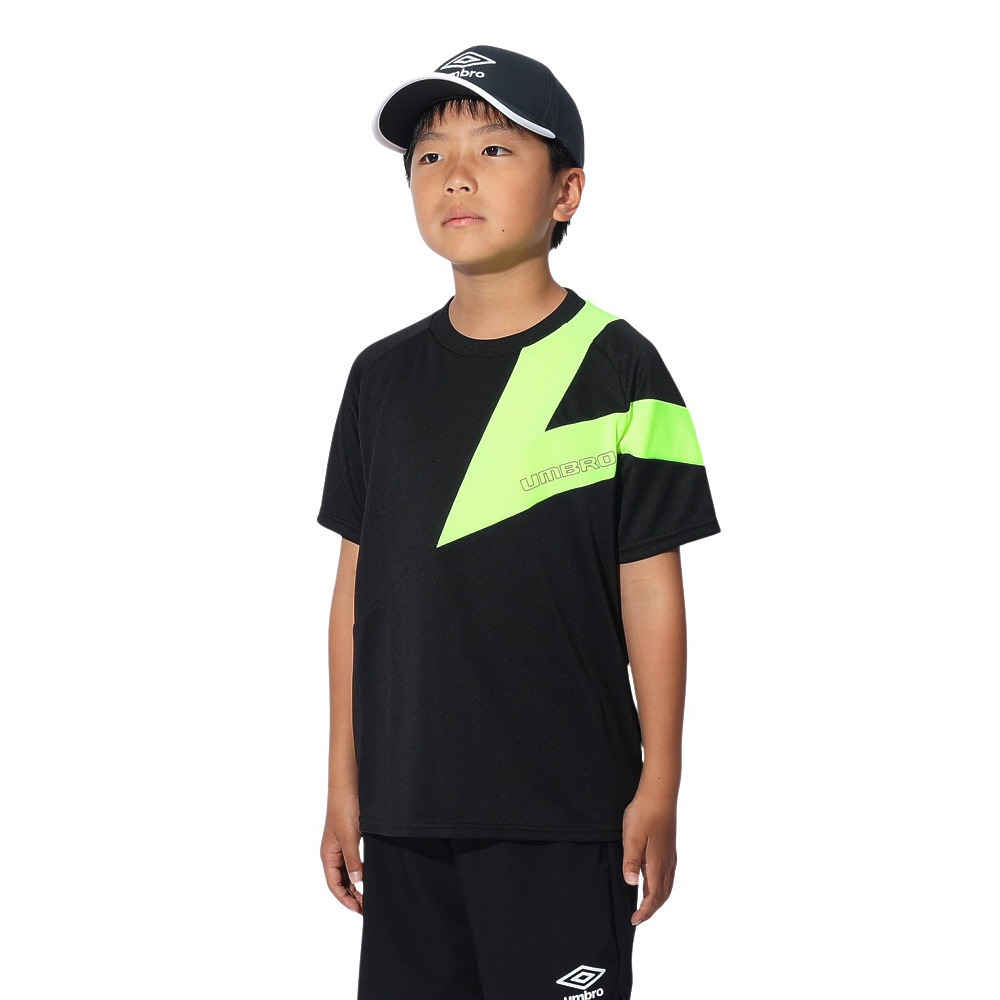 アンブロ（UMBRO）（キッズ）サッカーウェア ジュニア 半袖プラクティスシャツ UUJXJA59 BLK 速乾 UVカット