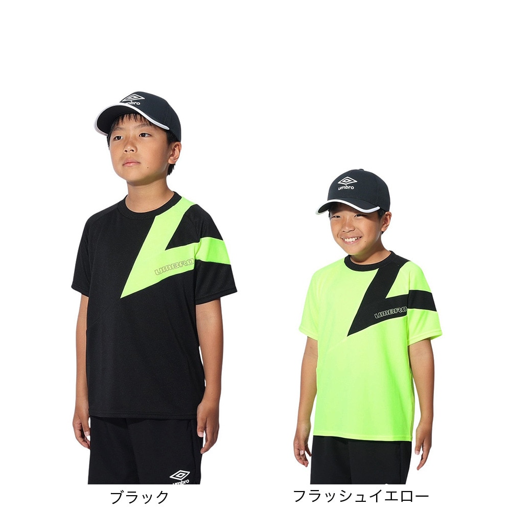 アンブロ（UMBRO）（キッズ）サッカーウェア ジュニア 半袖プラクティスシャツ UUJXJA59 BLK 速乾 UVカット