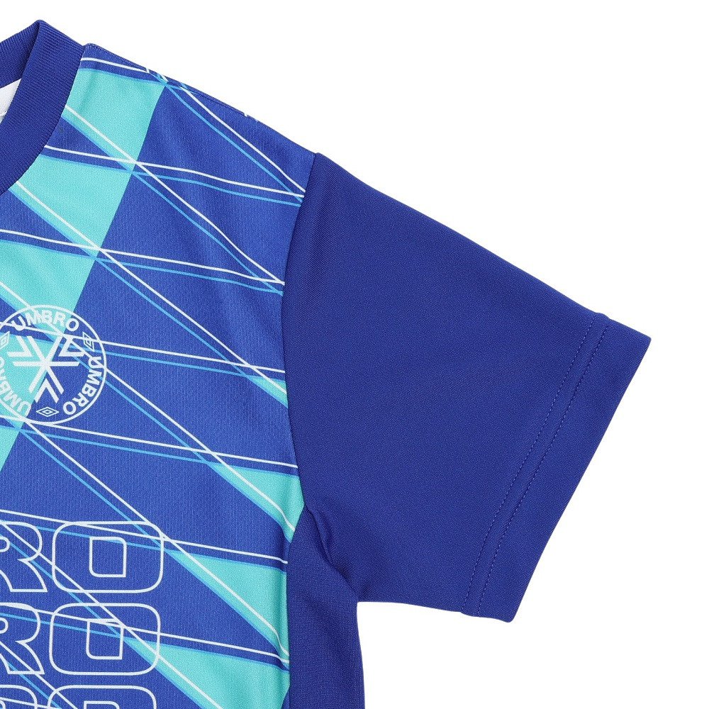 Umbro サッカーシャツ 青白 ストライプ キッズ160cm アンブロ（UMBRO