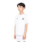 (キッズ)サッカーウェア ジュニア プラクティス半袖シャツ 4S0019-SCWR-742CD WHT 速乾