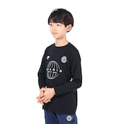 (キッズ)サッカーウェア ジュニア プラクティス長袖シャツ 4S0018-SCWR-742CD BLK 速乾
