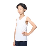 (キッズ)サッカーウェア ジュニア ドライプラス ストレッチ Vネックノースリーブ 3F0020-SCWR-742ES WHT