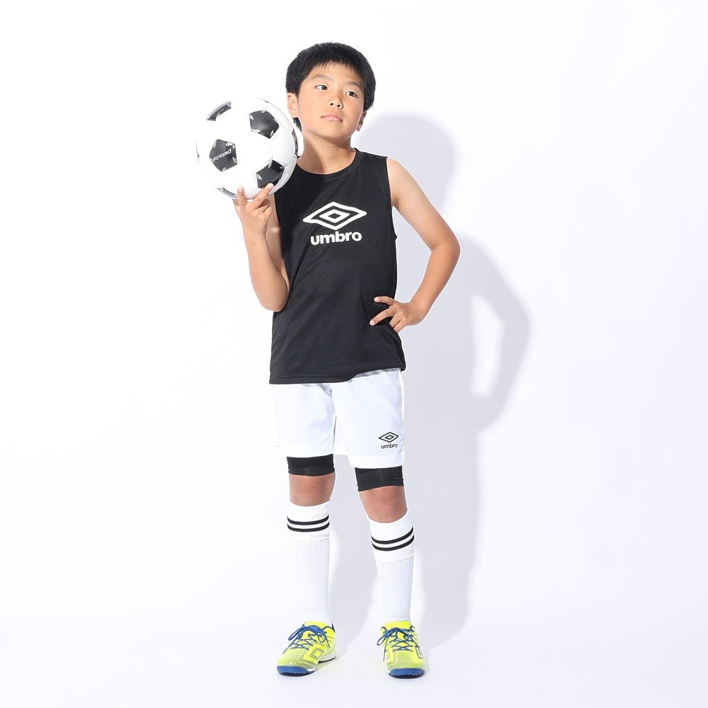 アンブロ（UMBRO）（キッズ）サッカーウェア ジュニア ノースリーブプラシャツ UUJXJA66 BLK 速乾